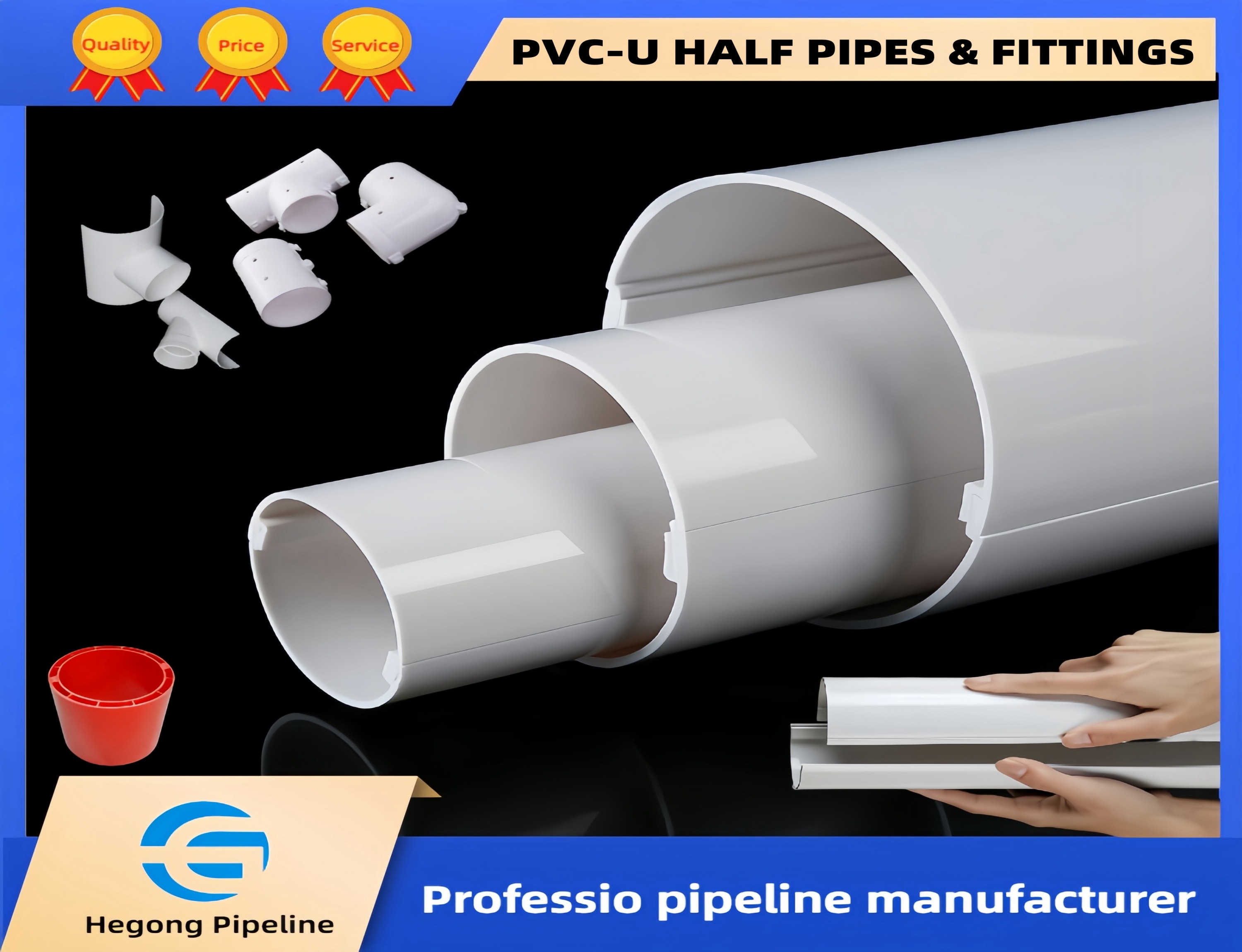 PVC-U HALF PIPES & FITTINGS